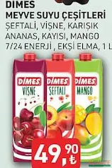 DİMES MEYVE SUYU ÇEŞİTLERİ 1 L DİMES MEYVE SUYU ÇEŞİTLERİ 1 L